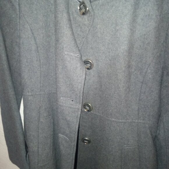 Kenneth Cole Reaction grey jacket with hood warm business wear women size 10 - Picture 3 of 4